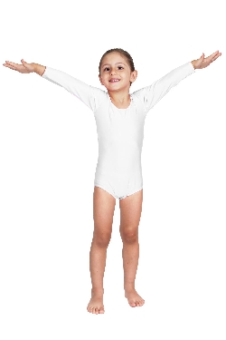 BODY DANZA LYCRA MANICA LUNGA BIANCO BAMBINA